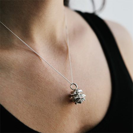 PINE CONE PENDANT {silver}