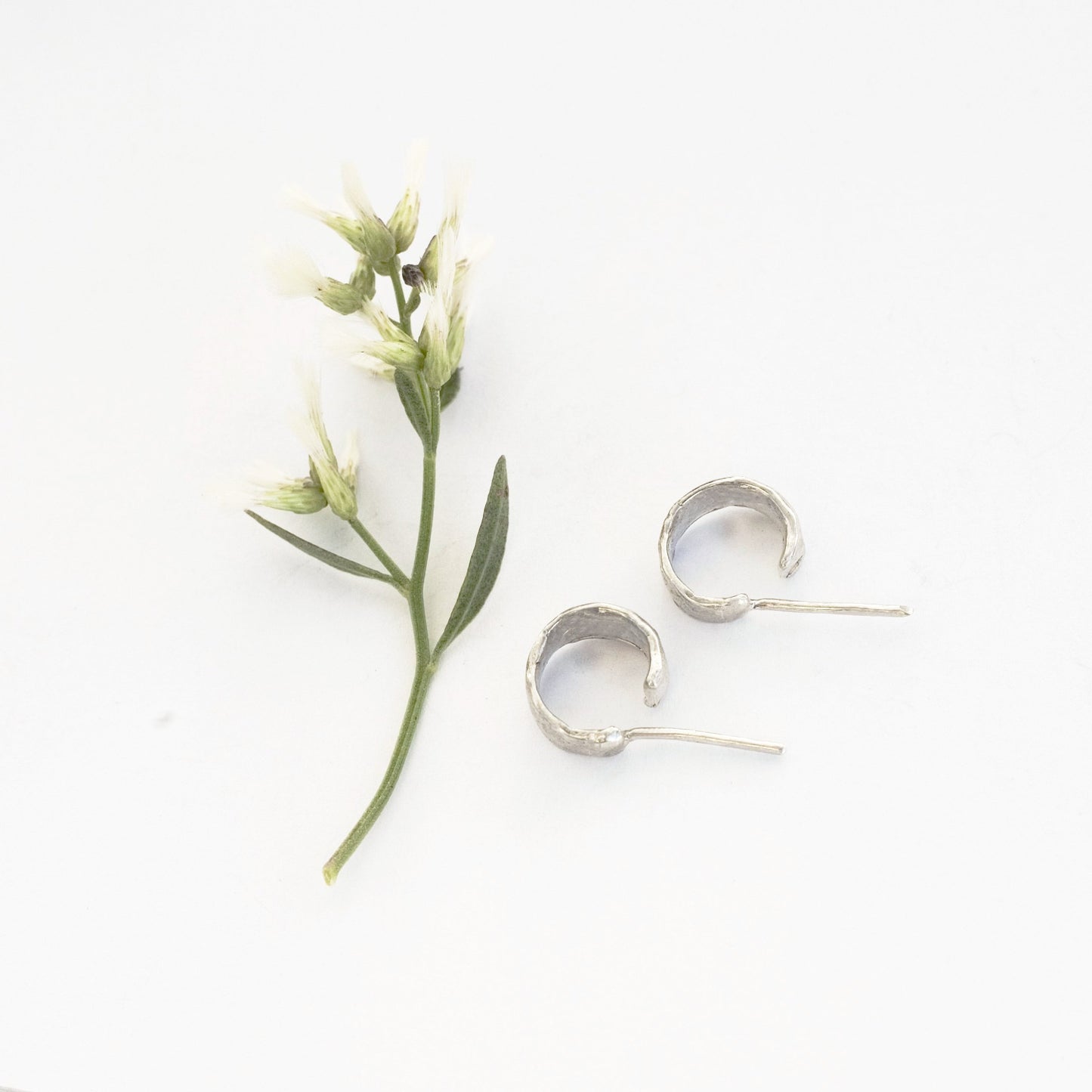 small silver hoop studs