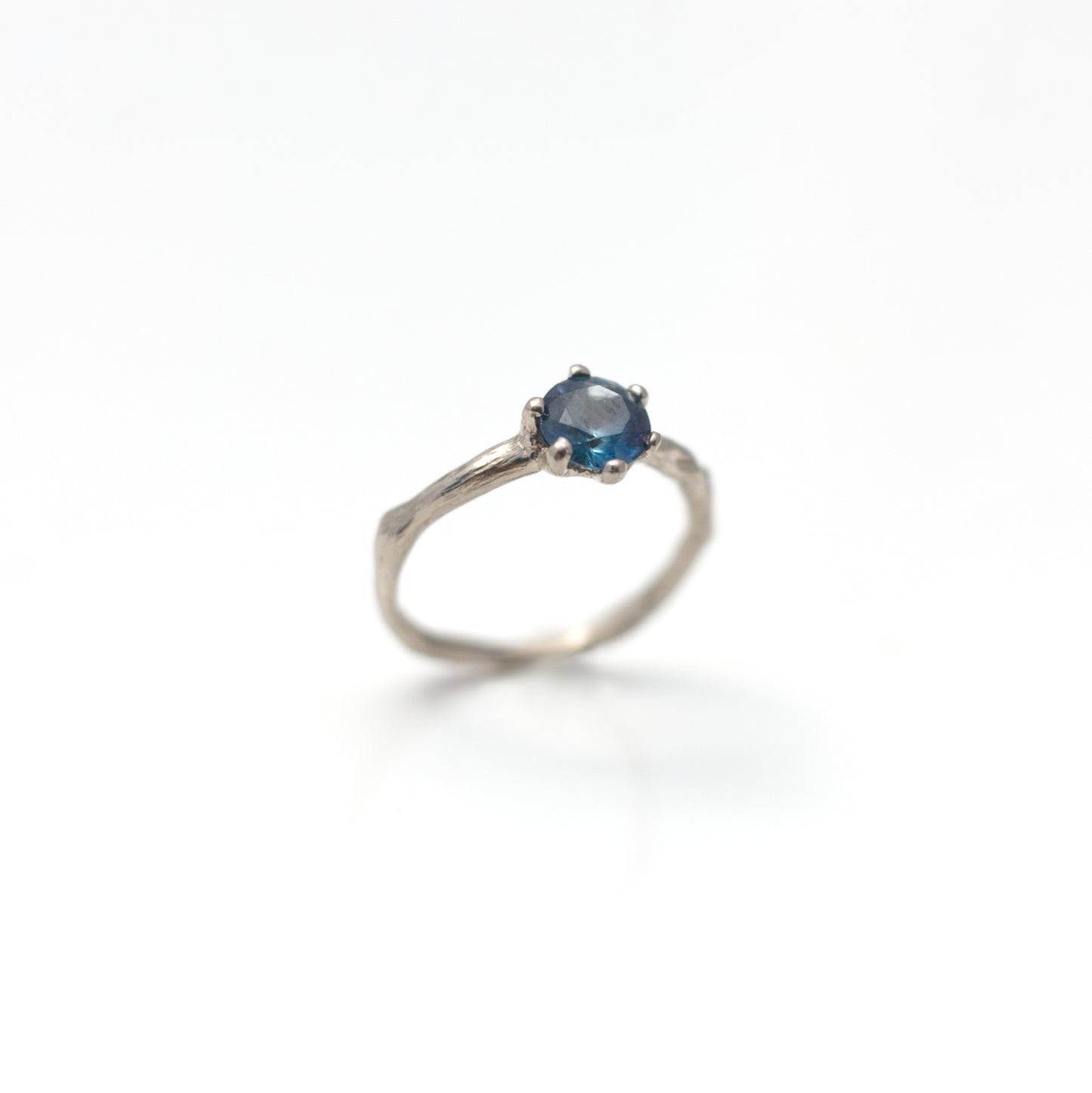 BLUE MONTANA SAPPHIRE BRANCH RING { 14K White Gold }