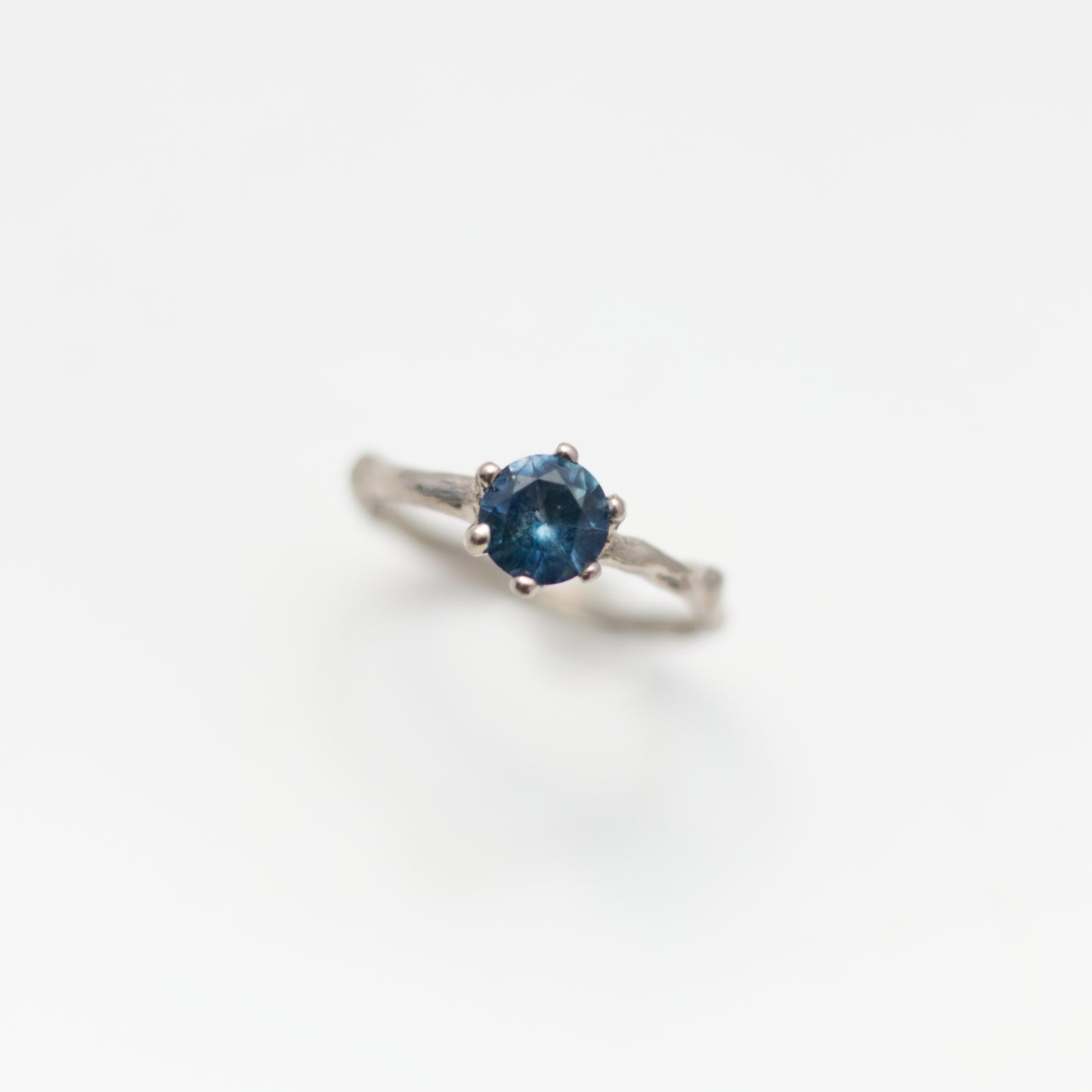 BLUE MONTANA SAPPHIRE BRANCH RING { 14K White Gold }