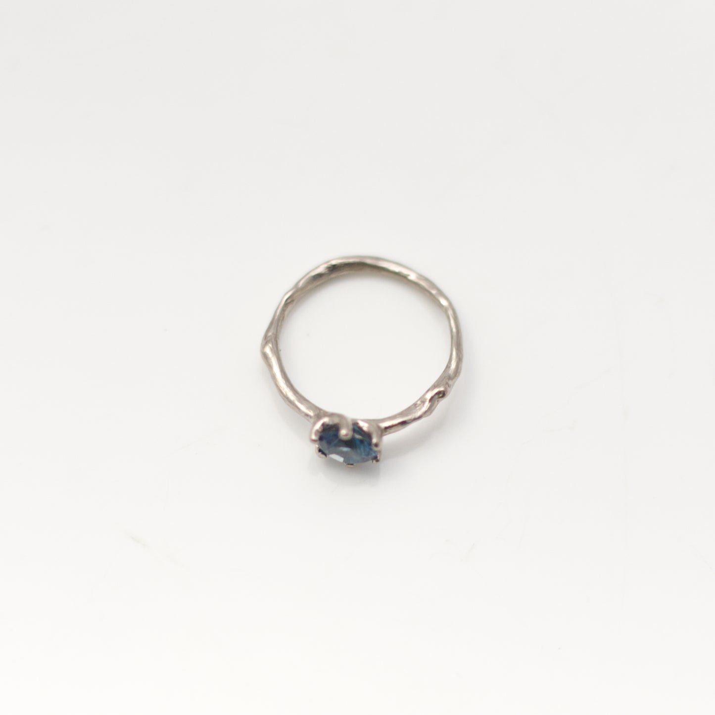 BLUE MONTANA SAPPHIRE BRANCH RING { 14K White Gold }