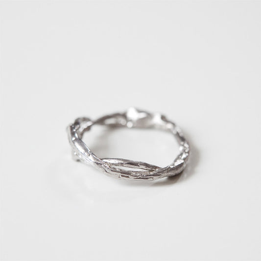 white gold branch wedding ring