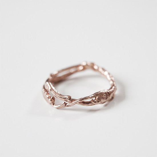 rose gold branch wedding ring