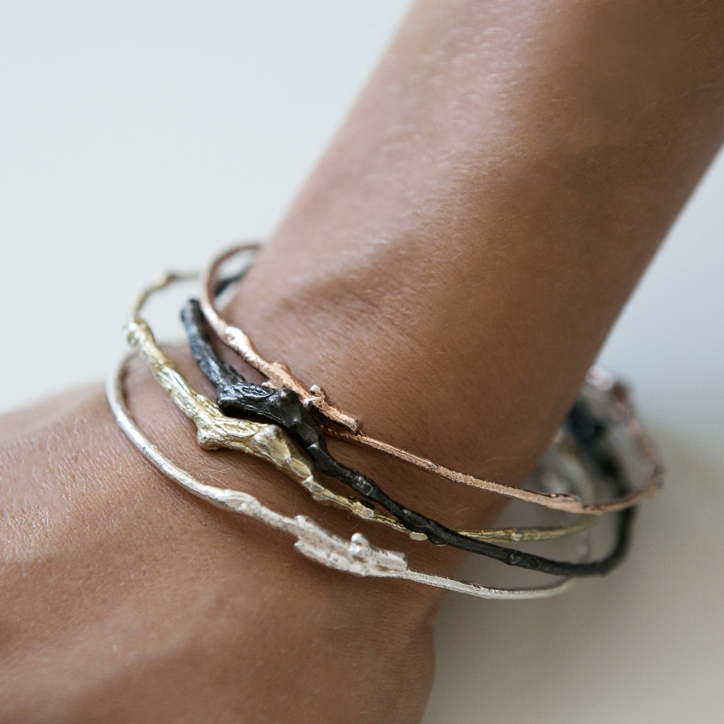 BRANCH BANGLE {white gold}