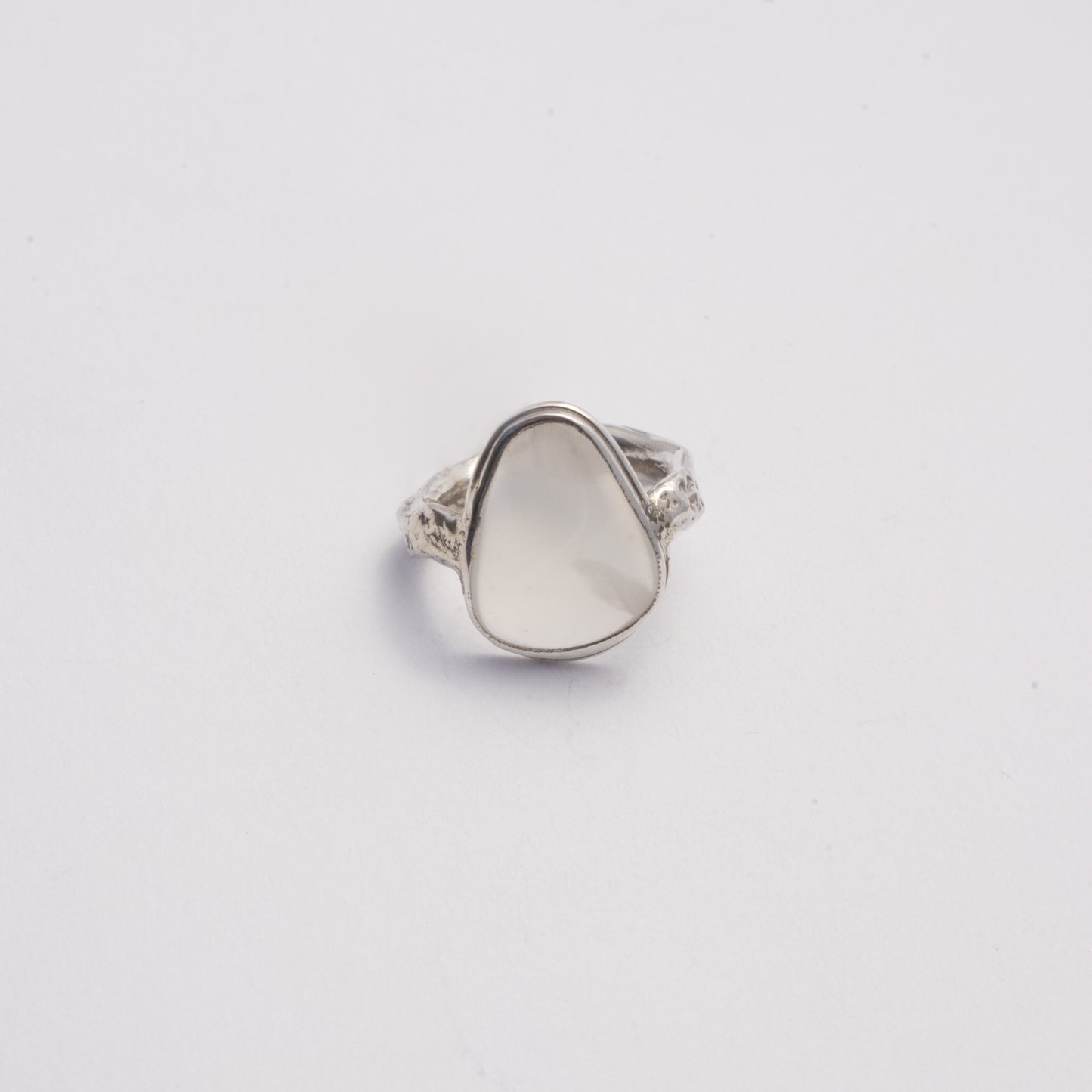 White Agate Imprinted Ring