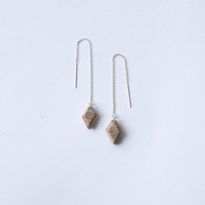 GEM {wood threaded earrings}