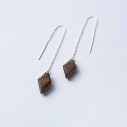 GEM {wood threaded earrings}