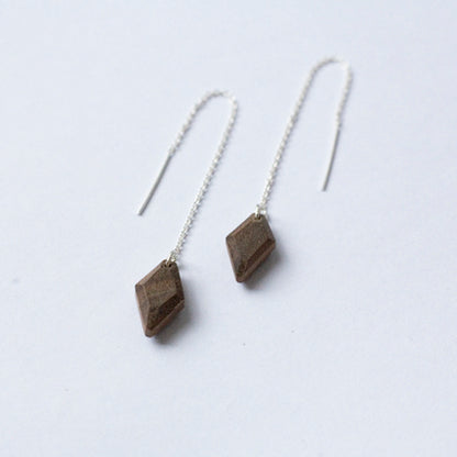 GEM {wood threaded earrings}